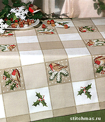   Robins Checked Cross Stitch Tablecloth  Rico