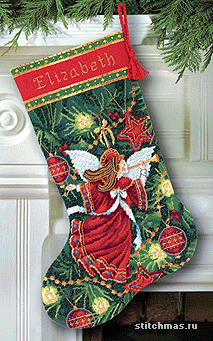    Christmas Angel Stocking  Dimensions